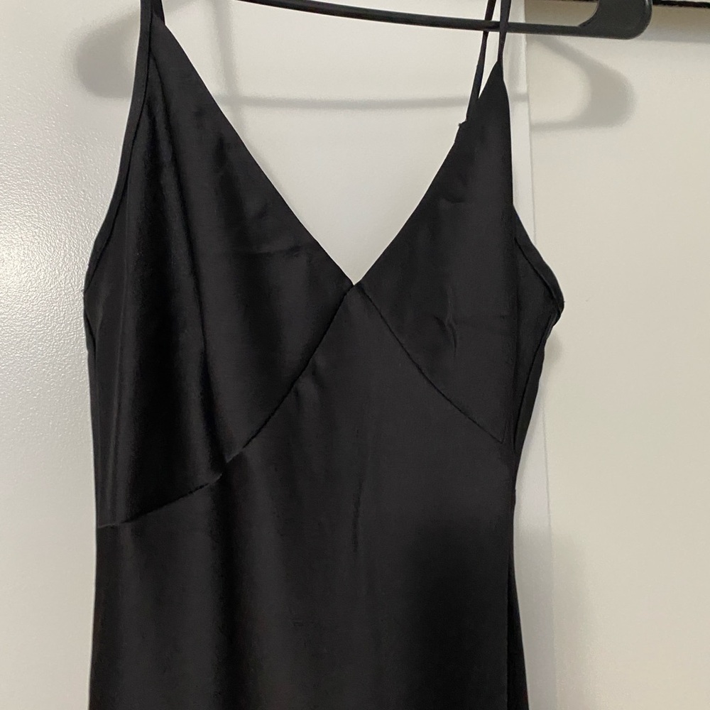 Astr the Label XS Black Satin Maxi Dress NWOT